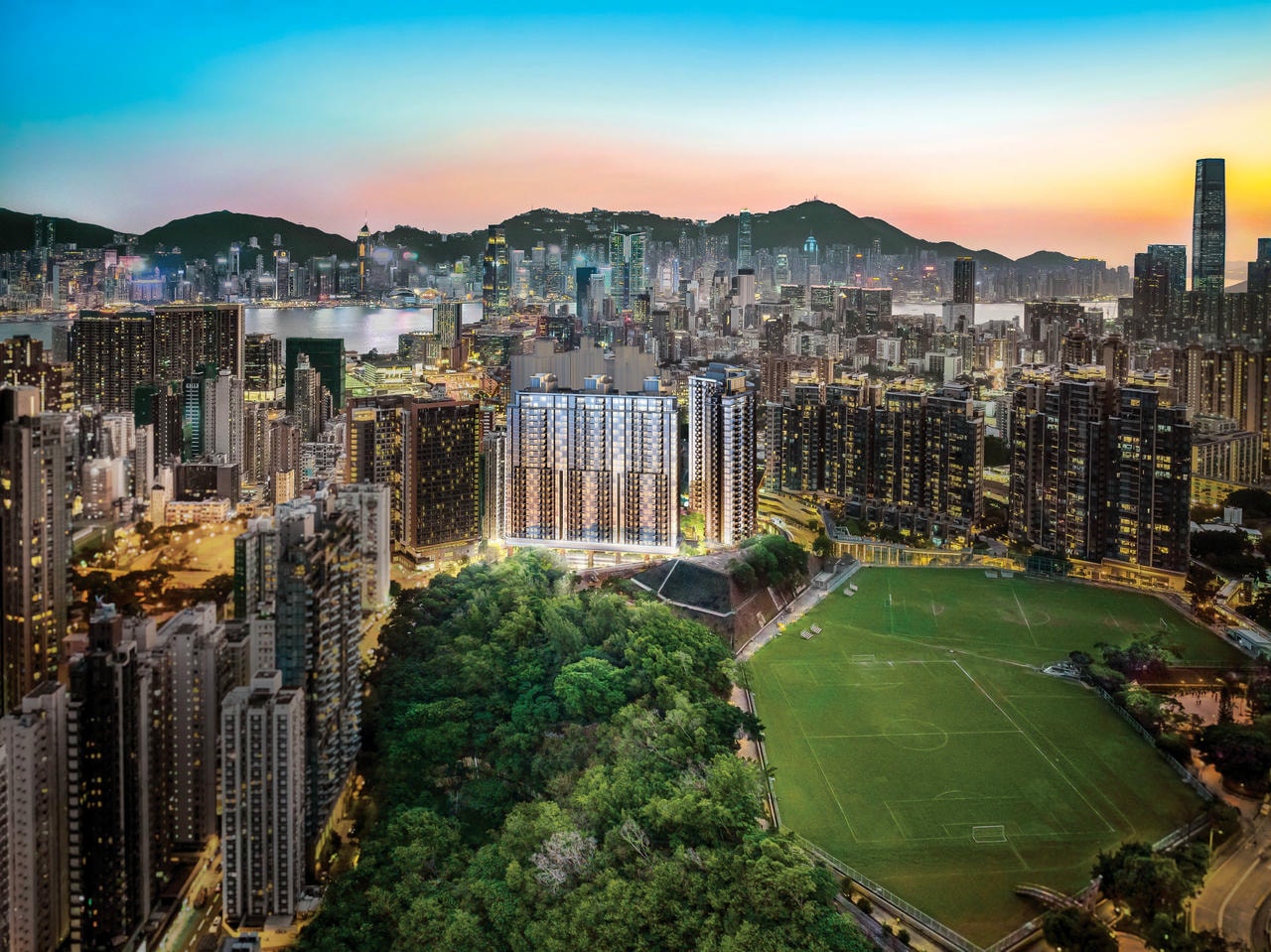 朗賢峯黃昏外觀示意效果圖